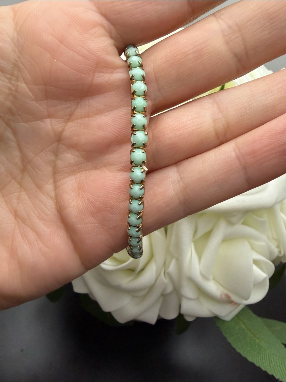 Mint Green Crystal Tennis Bracelet - Women Jewelry